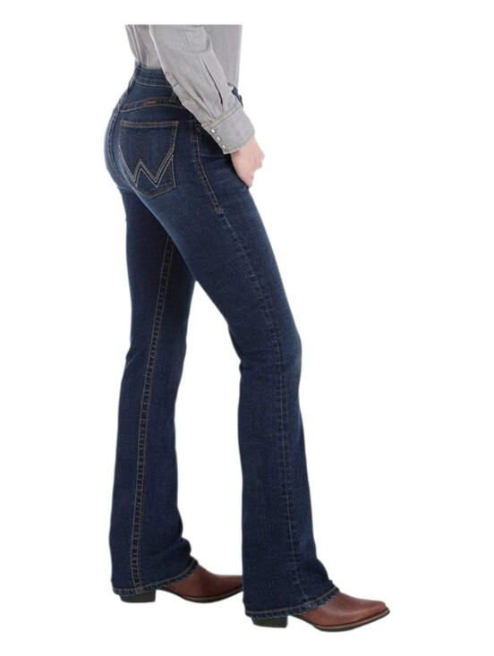 Wrangler Denim - Wrangler Womens Dark Wash No Gap Willow Ultimate Riding Bootcut Jeans Size 7